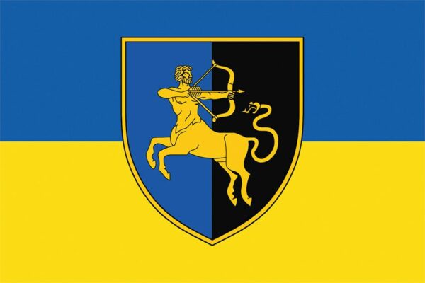 Флаг 141 отдельной механизированной бригады (141 ОМБр) СВ ВСУ сине-желтый