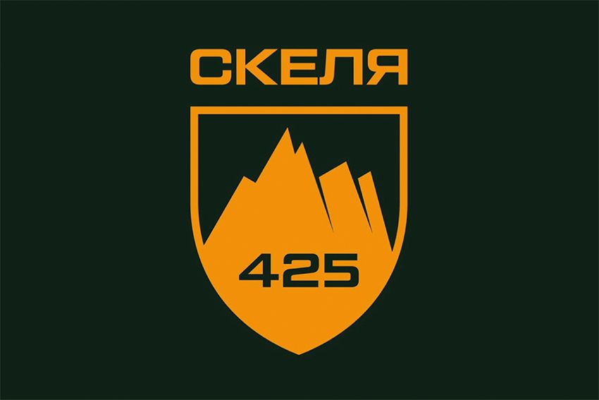 Флаг 425-й отдельный штурмовой полк «Скала» (425 ОШП) СВ ВСУ (лого 2) черный