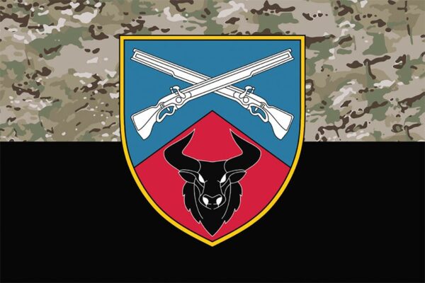 Прапор 57 окремого стрілецького батальйону (57 ОСБ) ЗСУ камуфляж-чорний