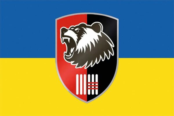 Флаг 1 механизированного батальона 63 ОМБр СВ ВСУ сине-желтый