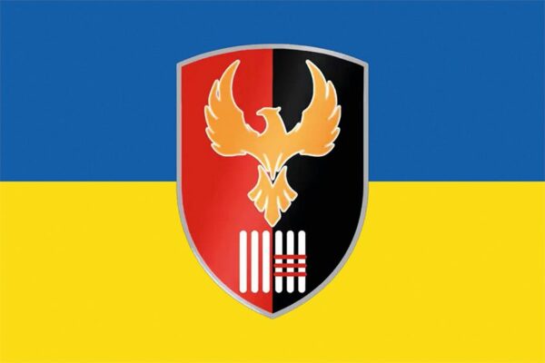 Флаг 2 механизированного батальона 63 ОМБр СВ ВСУ сине-желтый