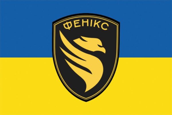 Флаг Главного отдела беспилотных авиационных систем «Феникс» (ГО БАС «Феникс») ГПСУ сине-желтый