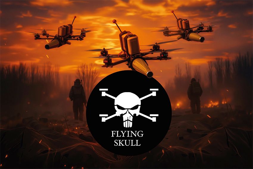 Флаг Батальон «Flying Skull» Сил Беспилотных Систем ВСУ FPV дроны