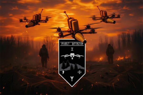 Прапор Рота операторів БПЛА та групи вогневої підтримки 1 ШБ 92 ОШБр ЗСУ FPV дрони