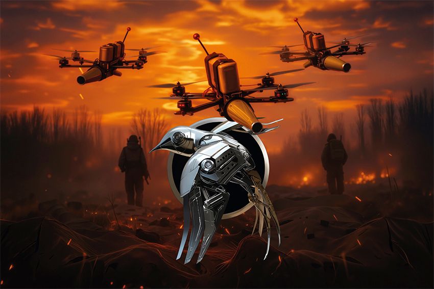 Прапор Сили безпілотних систем Збройних сил України (СБС) FPV дрони